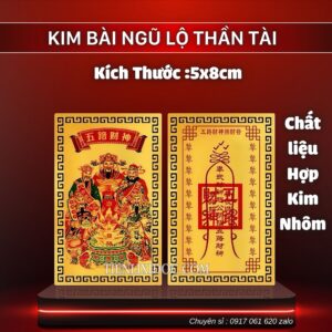 mặt trước mặt sau kim bài ngũ lộ thần tài