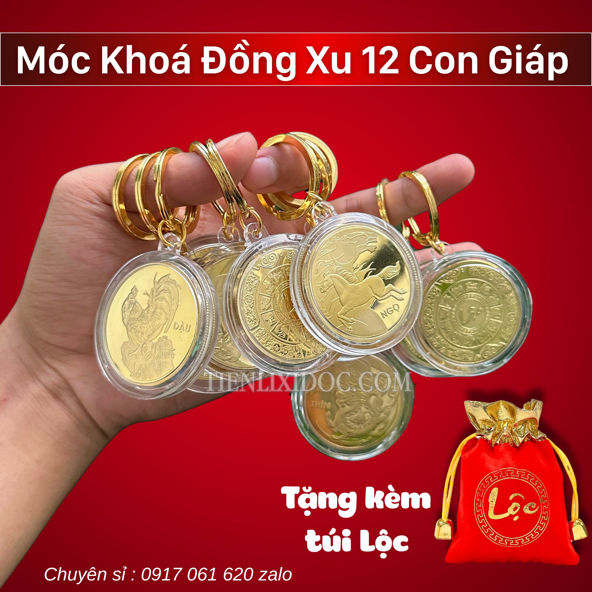 Móc Khoá Đồng Xu 12 Con Giáp