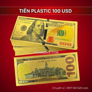 100 Tờ Tiền 100 USD Plastic Mạ Vàng