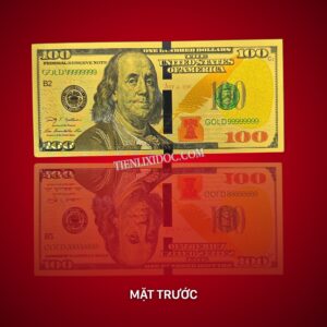 Mặt Trước Tờ Tiền 100 USD Plastic Mạ Vàng