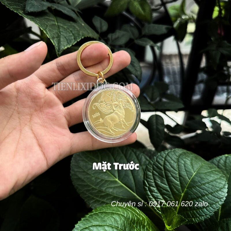 Mặt trước đồng xu phong thủy mạ vàng 12 con giáp