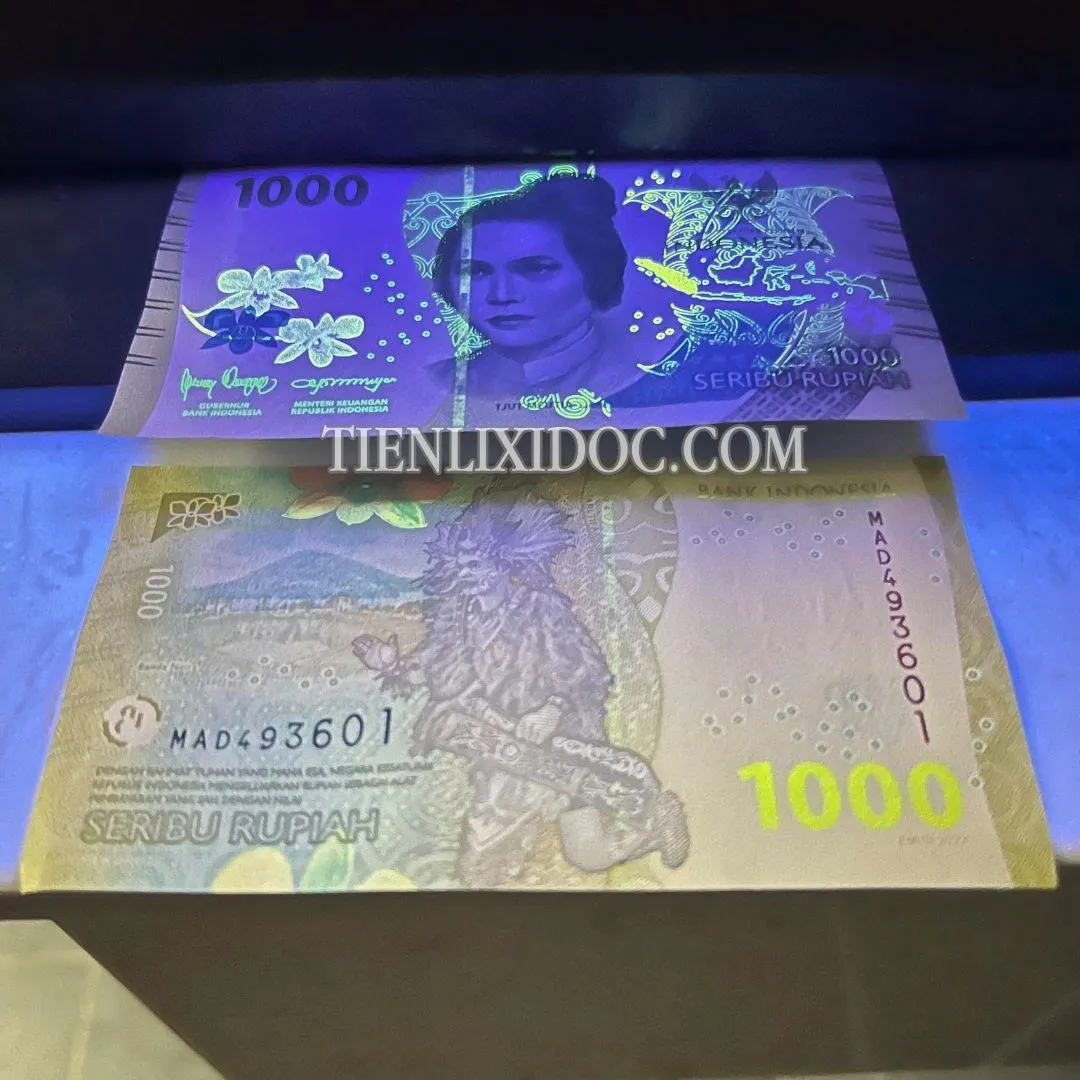 Hình ảnh bảo an phát quang của Tờ Tiền Indonesia 1000 Rupiah 2022 UNC