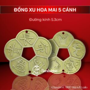 Đồng Xu Hoa Mai Kim Tiền Chiêu Tài Lộc May Mắn