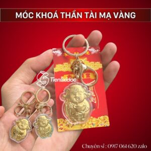 Móc Khóa Thần Tài Mạ Vàng Cao Cấp Phong Thủy May Mắn