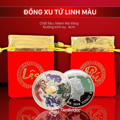 Đồng Xu Tứ Linh Màu