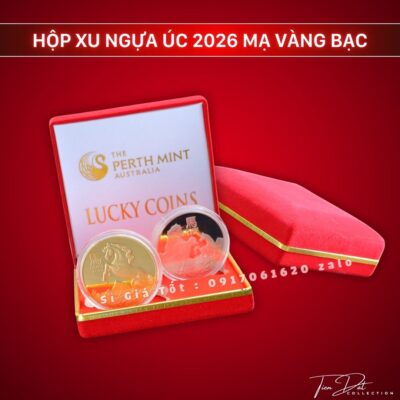 Hộp Căp Xu Ngựa Úc 2026 Mạ Vàng + Bạc