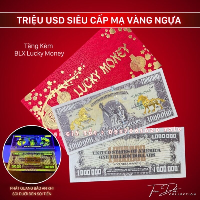 Tiền USD Hình Ngựa Mạ Vàng