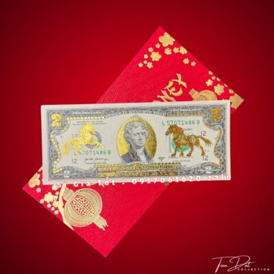 Tờ 2 USD mạ vàng hình ngựa