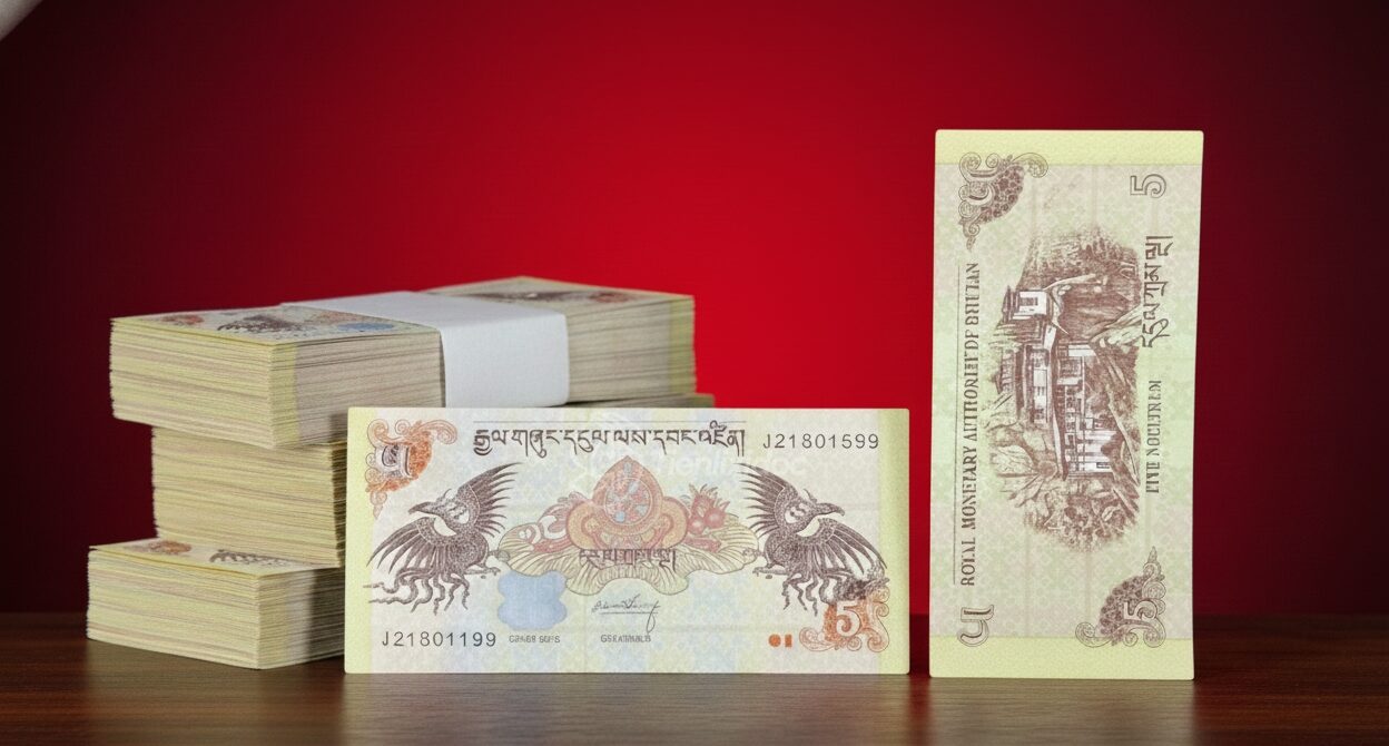 Tờ Tiền Phụng Bhutan 5 Ngultrum